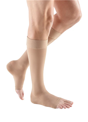 Mediven Plus 20-30 mmHg Calf Open Toe Silicone Top Band Compression Socks - Image 2
