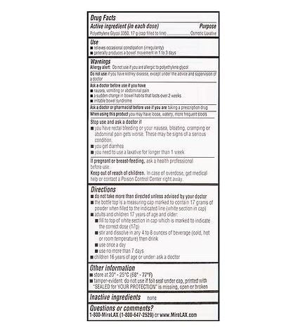 MiraLAX Laxative Powder 238gm Packet 8.3oz - Image 7