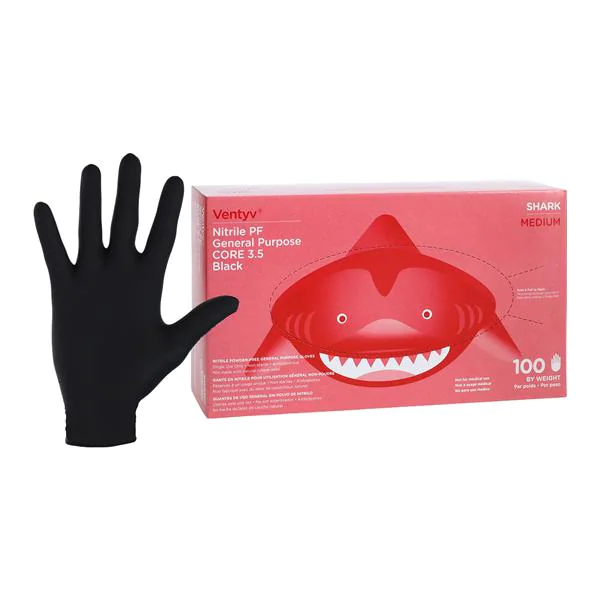 Shark PF Nitrile 220mm Black Gloves - Image 2