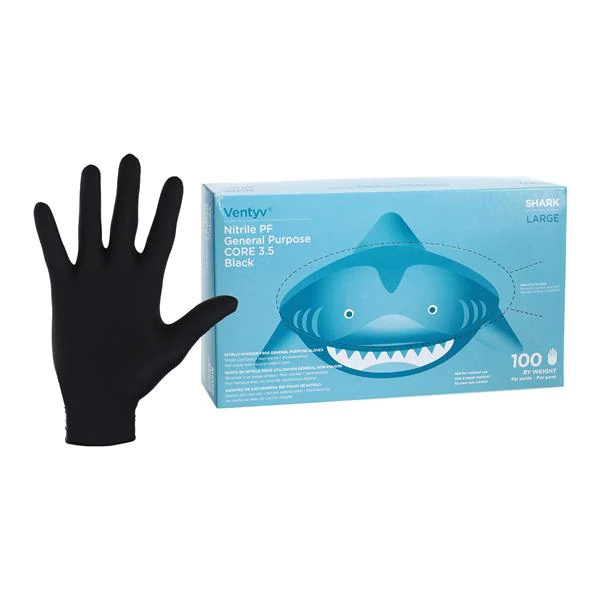 Shark PF Nitrile 220mm Black Gloves - Image 3